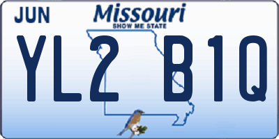 MO license plate YL2B1Q