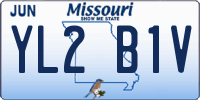 MO license plate YL2B1V
