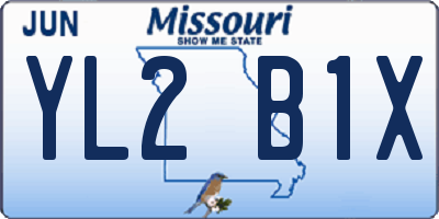 MO license plate YL2B1X
