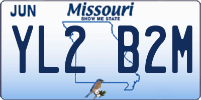 MO license plate YL2B2M