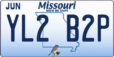 MO license plate YL2B2P