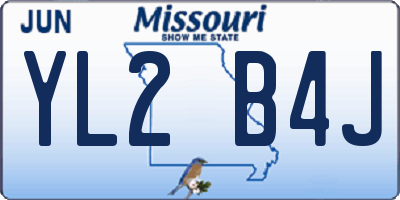 MO license plate YL2B4J