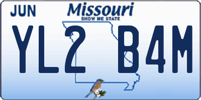 MO license plate YL2B4M