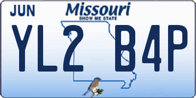 MO license plate YL2B4P