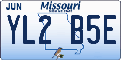 MO license plate YL2B5E