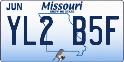 MO license plate YL2B5F