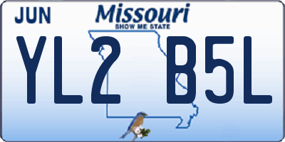 MO license plate YL2B5L