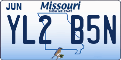 MO license plate YL2B5N