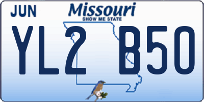 MO license plate YL2B5O