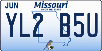 MO license plate YL2B5U