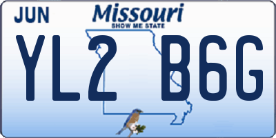 MO license plate YL2B6G