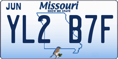MO license plate YL2B7F