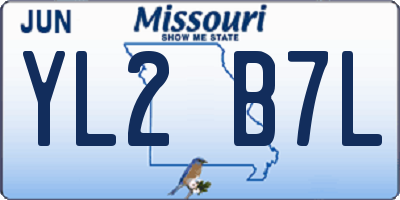 MO license plate YL2B7L