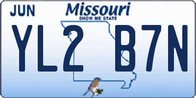 MO license plate YL2B7N