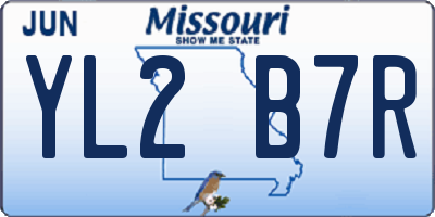MO license plate YL2B7R