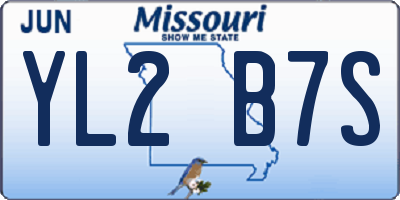 MO license plate YL2B7S