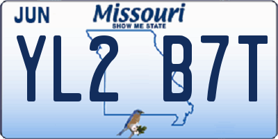 MO license plate YL2B7T