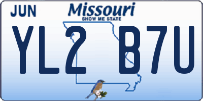 MO license plate YL2B7U