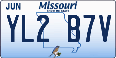 MO license plate YL2B7V
