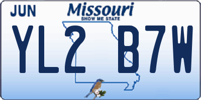 MO license plate YL2B7W