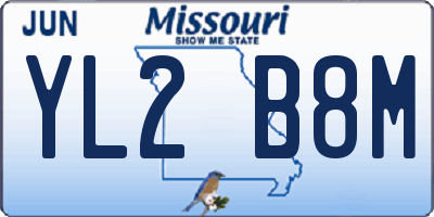 MO license plate YL2B8M