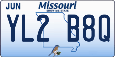 MO license plate YL2B8Q