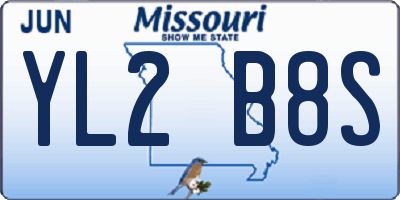 MO license plate YL2B8S