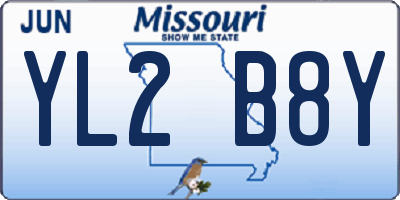 MO license plate YL2B8Y