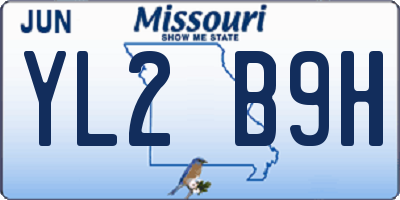 MO license plate YL2B9H