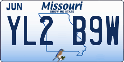 MO license plate YL2B9W