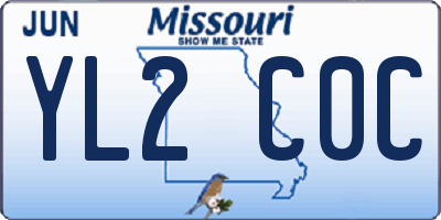 MO license plate YL2C0C
