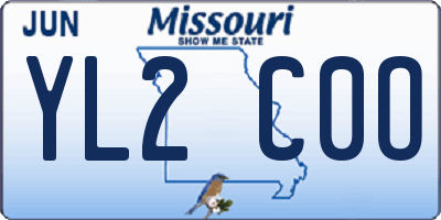 MO license plate YL2C0O