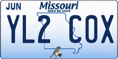 MO license plate YL2C0X