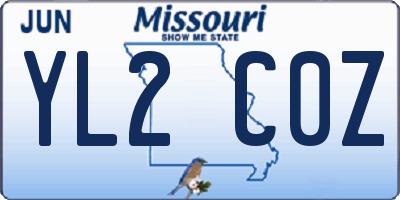MO license plate YL2C0Z