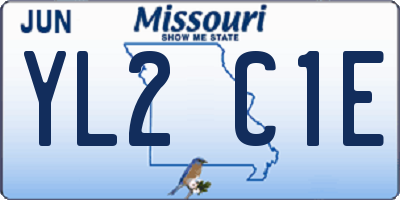 MO license plate YL2C1E