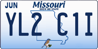 MO license plate YL2C1I
