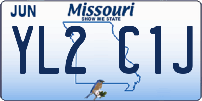 MO license plate YL2C1J