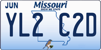 MO license plate YL2C2D