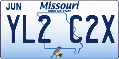MO license plate YL2C2X