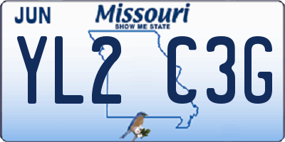 MO license plate YL2C3G