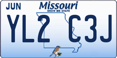 MO license plate YL2C3J