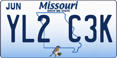 MO license plate YL2C3K