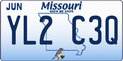 MO license plate YL2C3Q