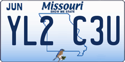 MO license plate YL2C3U