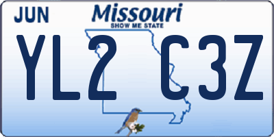 MO license plate YL2C3Z
