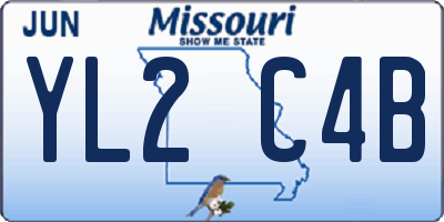 MO license plate YL2C4B