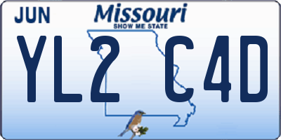 MO license plate YL2C4D