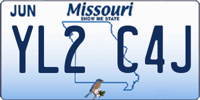 MO license plate YL2C4J