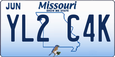 MO license plate YL2C4K