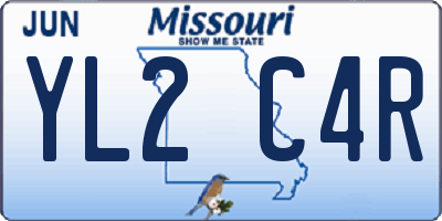 MO license plate YL2C4R